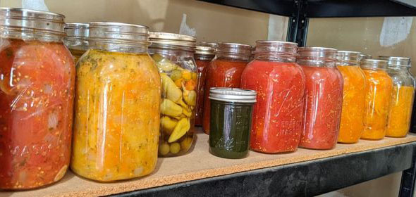 Canning from garden harvest